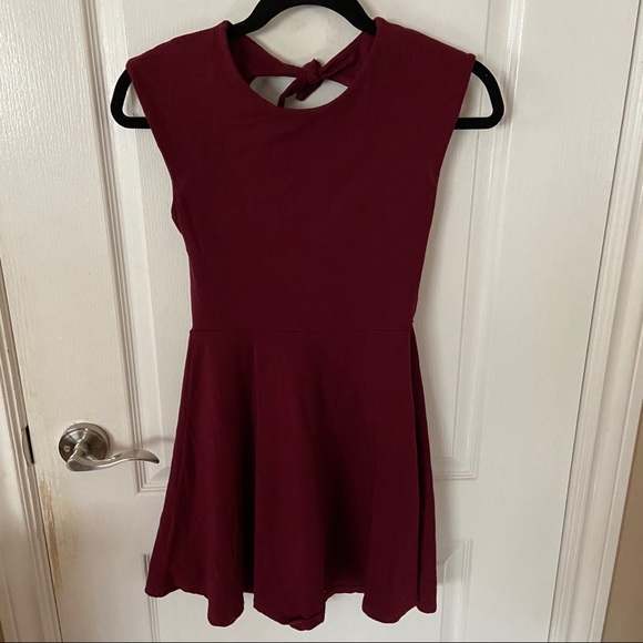 Deep Red/Burgundy Skater Dress - Picture 1 of 6